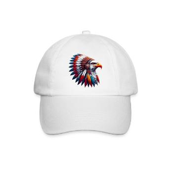 Amerikanischer Indianer Adler Amerikanische Rothaut - Baseballkappe - Weiß/Weiß - Vorne