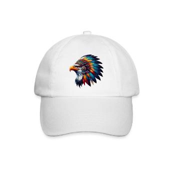 Amerikanischer Indianer Adler Amerikanische Rothaut - Baseballkappe - Weiß/Weiß - Vorne