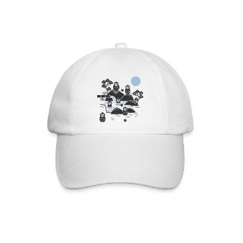 Chillende Affen in einer heißen Quelle l schwarz blau - Baseballkappe - Weiß/Weiß - Vorne