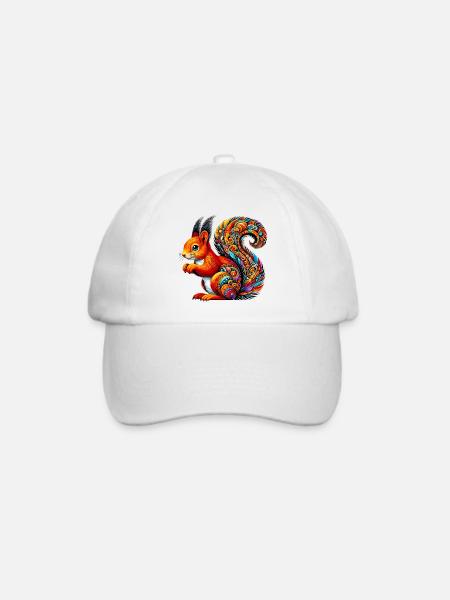 Eichhörnchen - Baseballkappe - Weiß/Weiß
