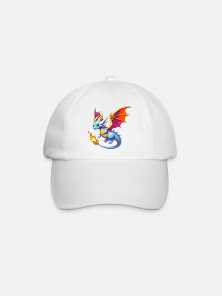Drache - Baseballkappe - Weiß/Weiß