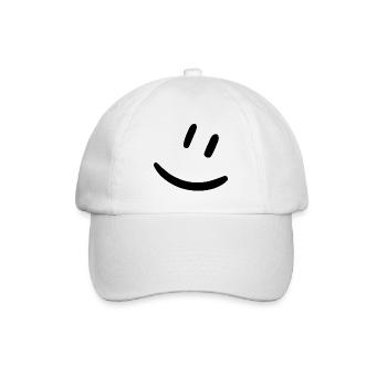 Smily schwarz - Baseballkappe - Weiß/Weiß - Vorne