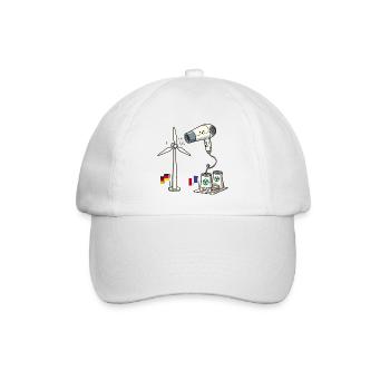 Windkraft vs Kernkraft Lustige Satire - Baseballkappe - Weiß/Weiß - Vorne
