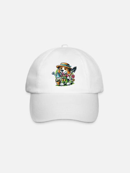 Beagle Gärtner - Baseballkappe - Weiß/Weiß