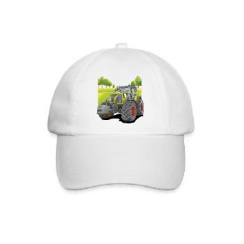 Traktor auf dem Feld - Baseballkappe - Weiß/Weiß - Vorne