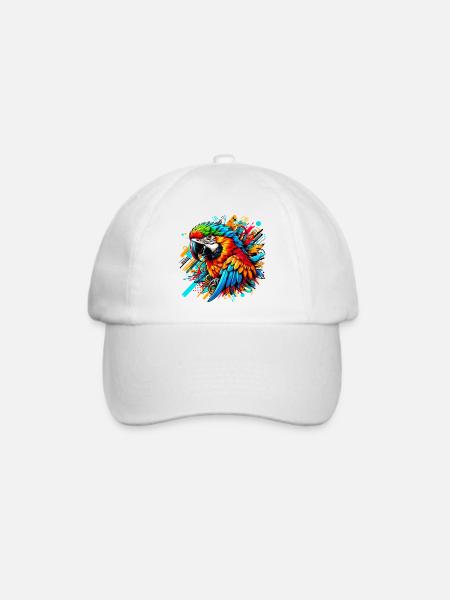 Papagei - Baseballkappe - Weiß/Weiß