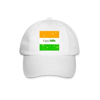 Ich liebe Indien - Baseballkappe - Weiß/Weiß - Vorne