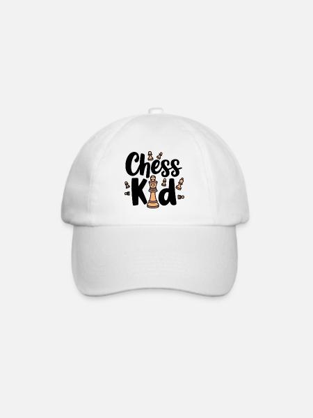 Chess Kid Schach Kinder Sprüche Zitate - Baseballkappe - Weiß/Weiß