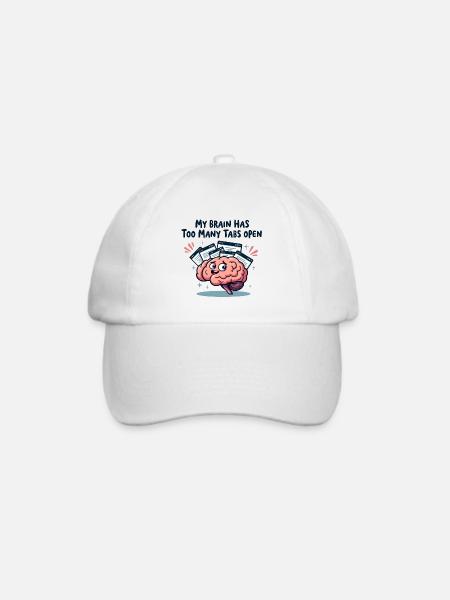 Mein Gehirn hat zu viele Tabs offen - Baseballkappe - Weiß/Weiß
