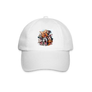 Das Porträt der fröhlichen Menagerie - Baseballkappe - Weiß/Weiß - Vorne