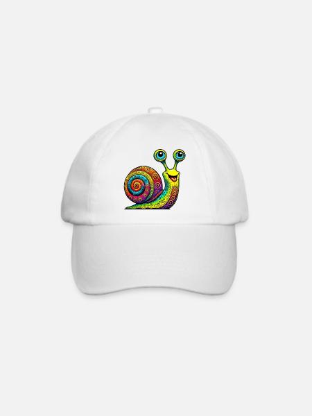 Schnecke - Baseballkappe - Weiß/Weiß