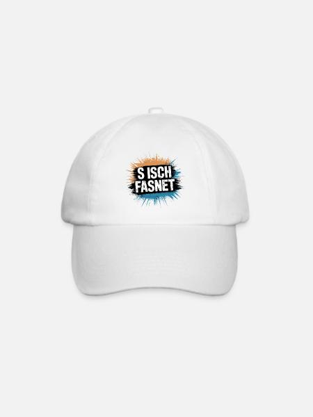 S Isch Fasnet - Karneval Fasching Spruch - Baseballkappe - Weiß/Weiß