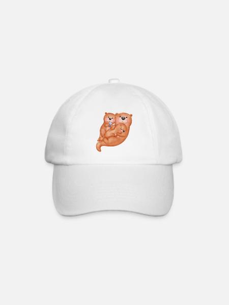 Süsse Otterfamilie - Baseballkappe - Weiß/Weiß
