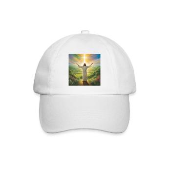 Jesus, katholischer Jesus Christus - Baseballkappe - Weiß/Weiß - Vorne
