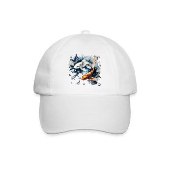 Koifische und Blasen - Baseballkappe - Weiß/Weiß - Vorne