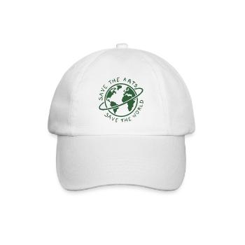 Save the Arts Save the World Erde Umweltaktivist - Baseballkappe - Weiß/Weiß - Vorne