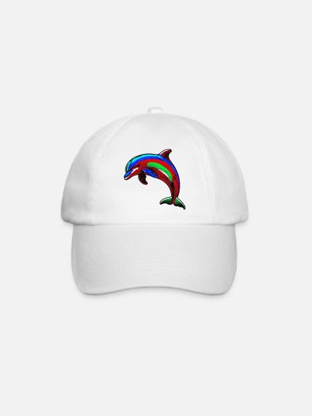 Delfin - Baseballkappe - Weiß/Weiß