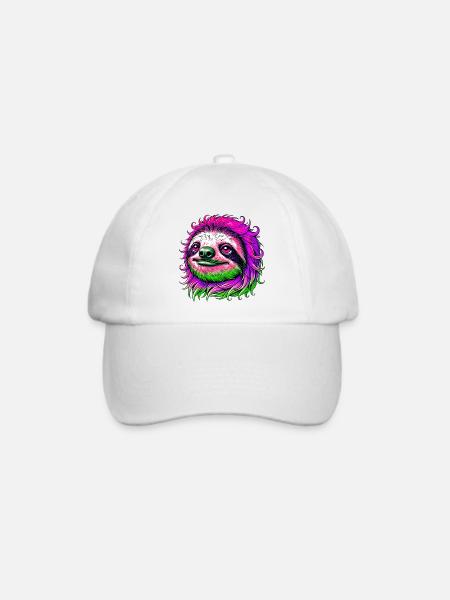 Faultier - Baseballkappe - Weiß/Weiß