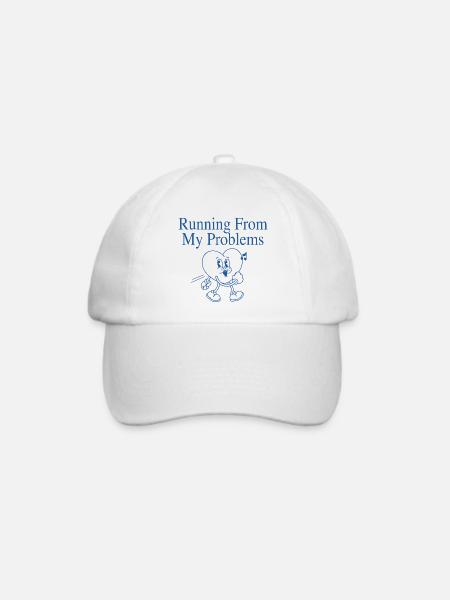 Laufendes Herz – Running From My Problems - Baseballkappe - Weiß/Weiß