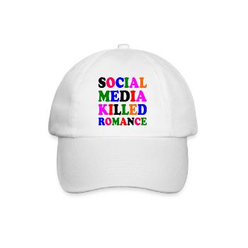 social media killed romance - Baseballkappe - Weiß/Weiß - Vorne