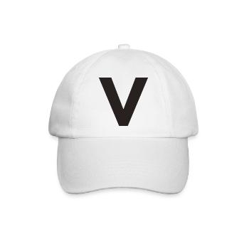 V - Baseballkappe - Weiß/Weiß - Vorne