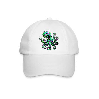 Krake - Baseballkappe - Weiß/Weiß - Vorne