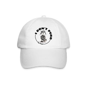 Mürrische I Don't Purr Katze Spruch Katzen - Baseballkappe - Weiß/Weiß - Vorne