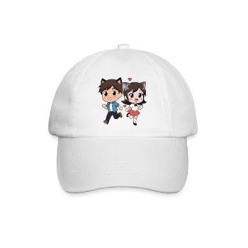 Fantasy Cat Duett für Kinder - Baseballkappe - Weiß/Weiß - Vorne