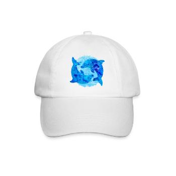 Delfine (Wasserfarben) - Baseballkappe - Weiß/Weiß - Vorne