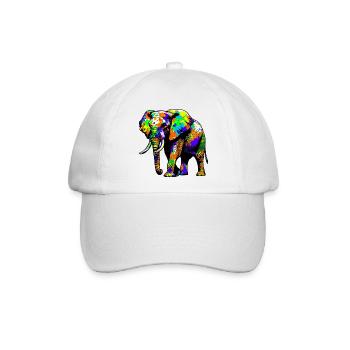 Elefant - Baseballkappe - Weiß/Weiß - Vorne