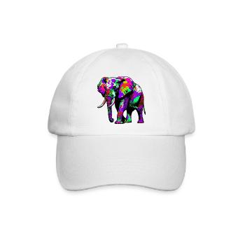 Elefant - Baseballkappe - Weiß/Weiß - Vorne