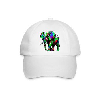 Elefant - Baseballkappe - Weiß/Weiß - Vorne