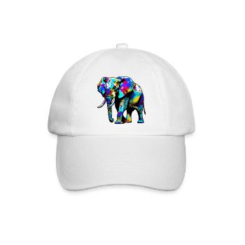 Elefant - Baseballkappe - Weiß/Weiß - Vorne