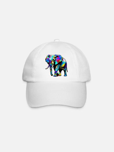 Elefant - Baseballkappe - Weiß/Weiß