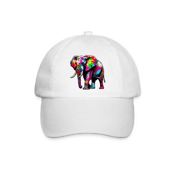 Elefant - Baseballkappe - Weiß/Weiß - Vorne