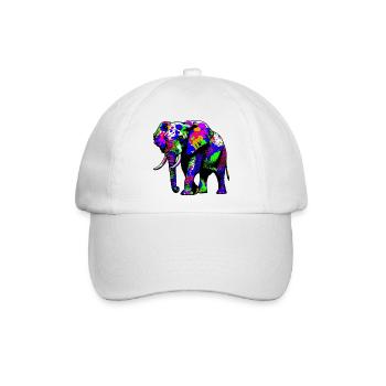 Elefant - Baseballkappe - Weiß/Weiß - Vorne