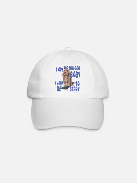 Skater Dog Meme – No Longer Baby - Baseballkappe - Weiß/Weiß