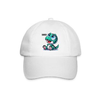 T-Rex Baby Dino Babydino Dinobaby Geschenk - Baseballkappe - Weiß/Weiß - Vorne