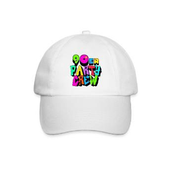 90er Party Crew Neon Design - Baseballkappe - Weiß/Weiß - Vorne