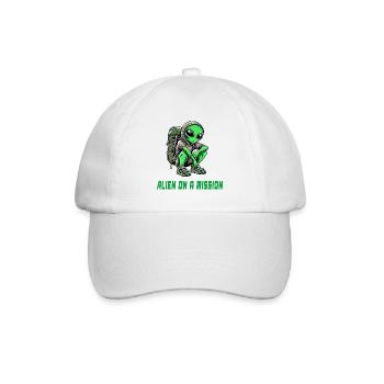 Alien auf Mission - Baseballkappe - Weiß/Weiß - Vorne