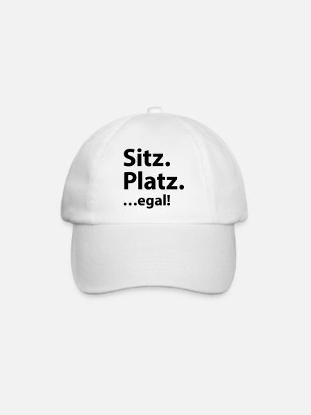 Sitz Platz egal - Baseballkappe - Weiß/Weiß