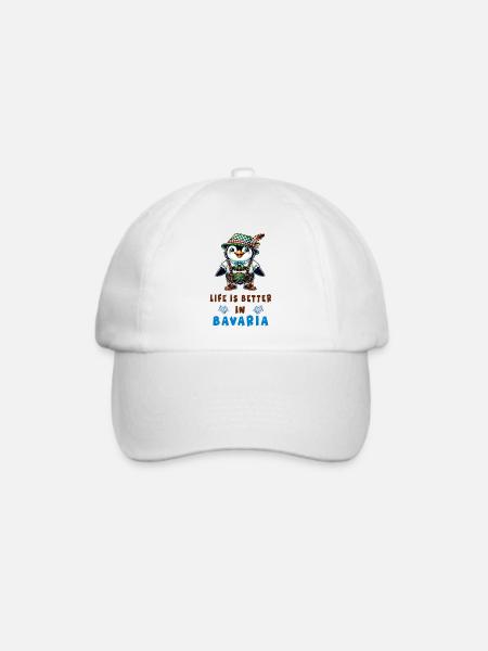 Bayerischer Pinguin - Baseballkappe - Weiß/Weiß