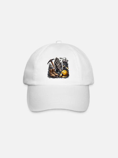 Bergbau ist Leben - Baseballkappe - Weiß/Weiß