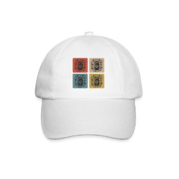 Vintage Honig & Bienen Design - Baseballkappe - Weiß/Weiß - Vorne