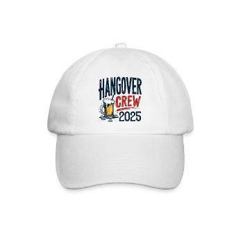 Hangover Crew 2025 – ultimative Partyshirt - Baseballkappe - Weiß/Weiß - Vorne