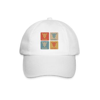 Spanien Stier Vintage Design - Baseballkappe - Weiß/Weiß - Vorne