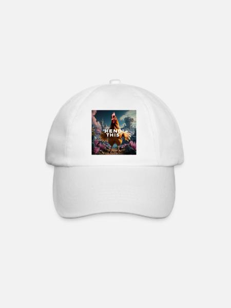 Cooles Huhn "Hendl this" - Baseballkappe - Weiß/Weiß