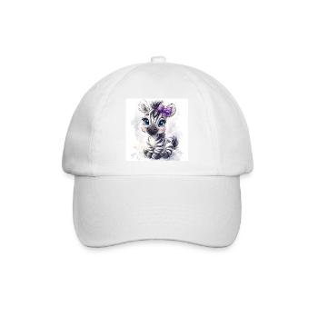 Süßes Zebra für Mädchen - Baseballkappe - Weiß/Weiß - Vorne
