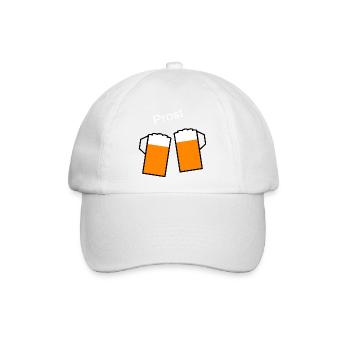 Biergläser Prost Bierglas - Baseballkappe - Weiß/Weiß - Vorne