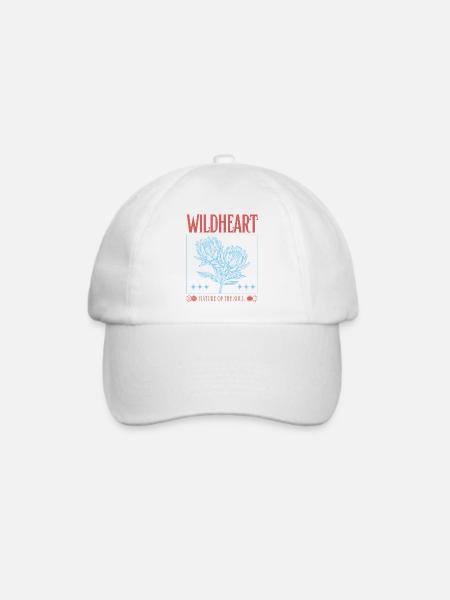Wildheart – Nature Inspired Floral Statement - Baseballkappe - Weiß/Weiß